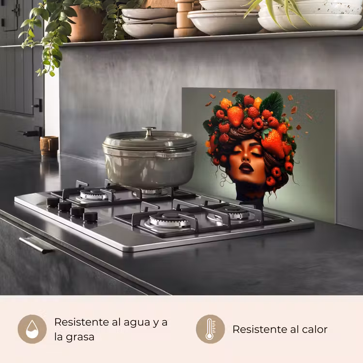 Salpicaderos de cocina - Mujer - Chocolate - Frambuesas - Fresas - Galletas — 2