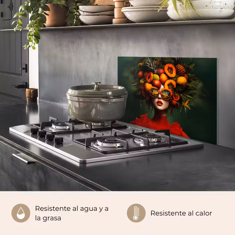 Salpicaderos de cocina - Mujer - Frutas - Papaya - Piña — 2