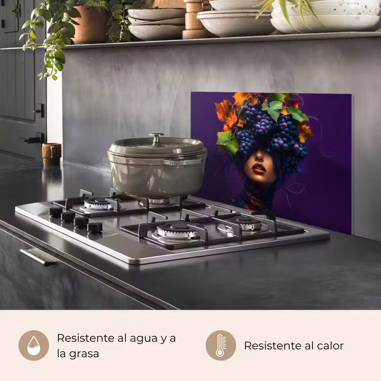 Salpicaderos de cocina - Mujer - Morado - Uvas — 2