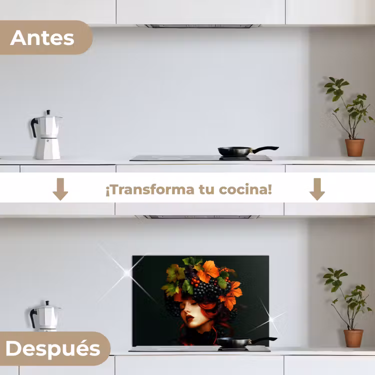 Salpicaderos de cocina - Mujer - Rojo - Verde - Uvas — 7