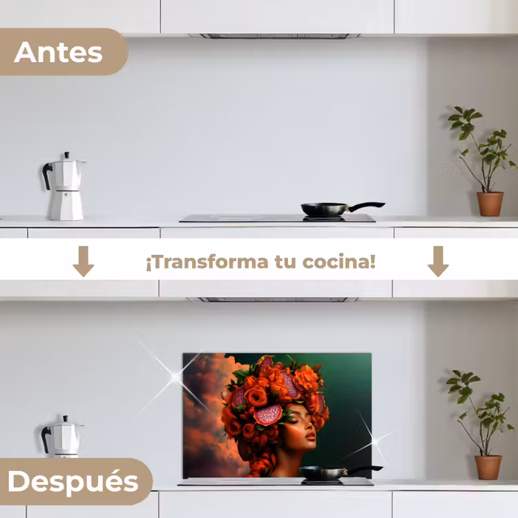 Salpicaderos de cocina - Mujer - Bebidas de frutas - Rosas — 7