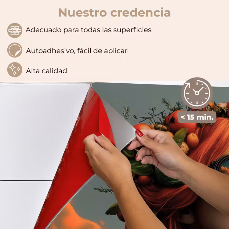 Salpicaderos de cocina - Mujer - Corona - Tomate - Basílico - Gafas de sol — 4