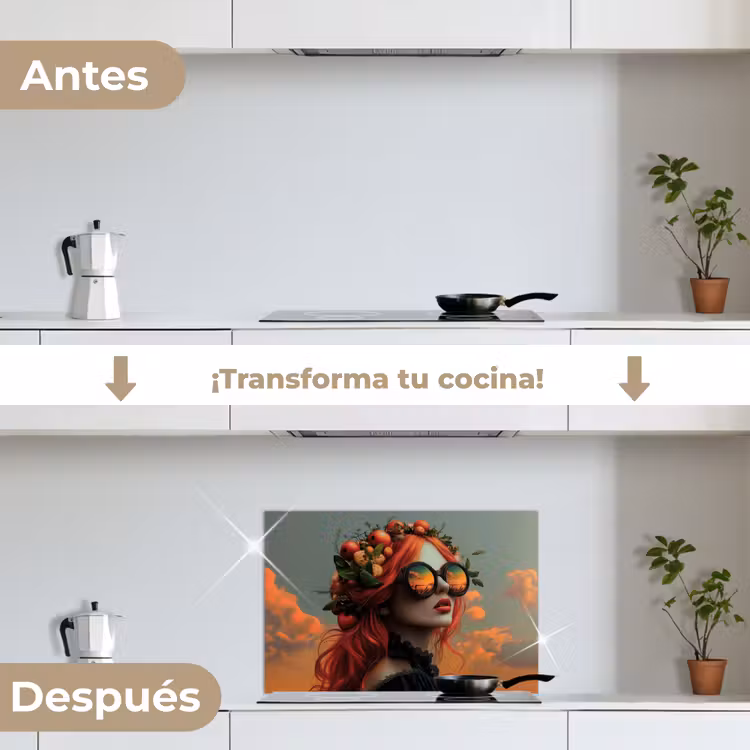 Salpicaderos de cocina - Mujer - Corona - Tomate - Basílico - Gafas de sol — 7