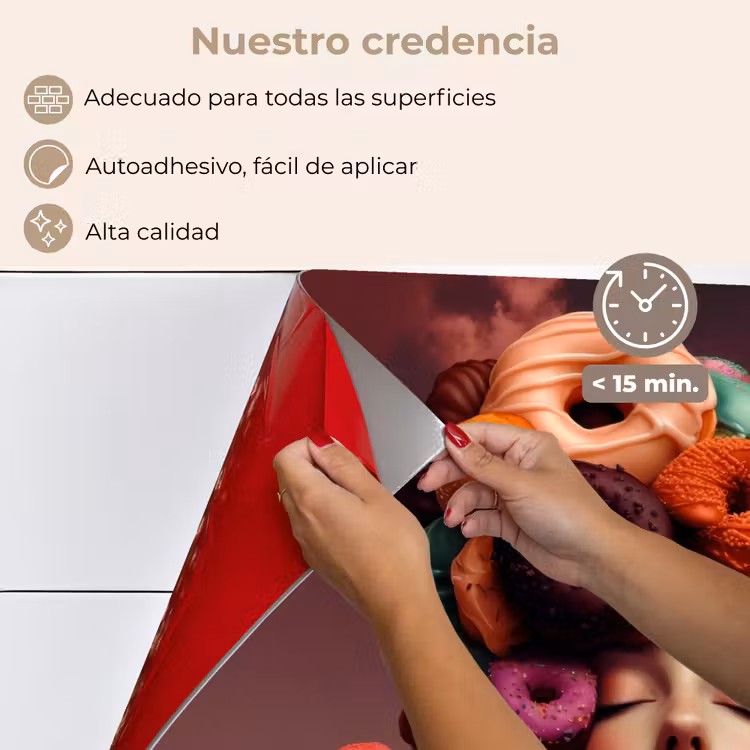 Salpicaderos de cocina - Mujer - Donuts - Colorido — 4