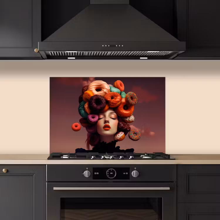Salpicaderos de cocina - Mujer - Donuts - Colorido — 5