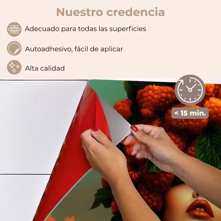 Salpicaderos de cocina - Mujer - Frambuesas - Hojas — 4