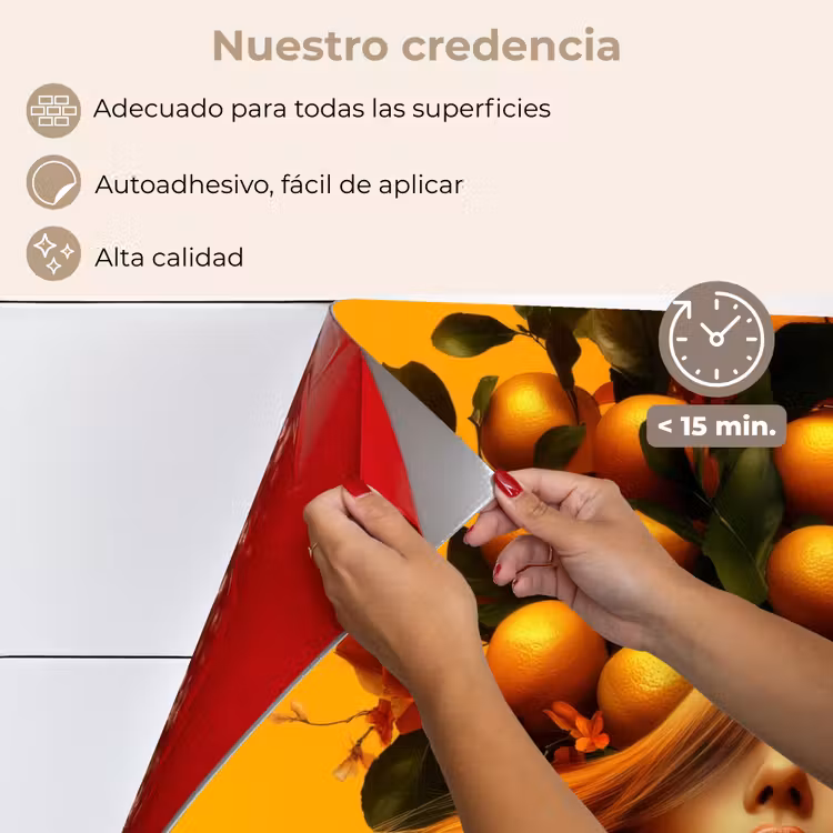 Salpicaderos de cocina - Mujer - Limones - Flor - Amarillo — 4