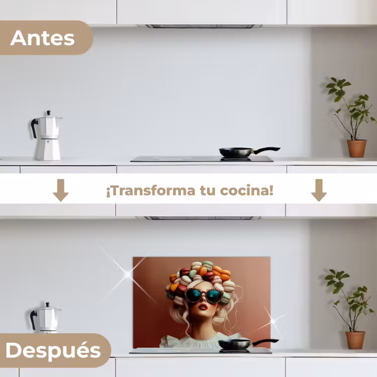 Salpicaderos de cocina - Mujer - Macarrones - Gafas — 7