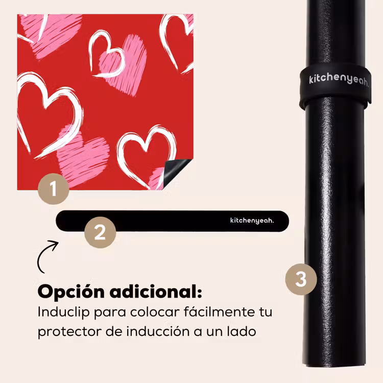 Protector de inducción - Patrón - Corazones - Rosa - San Valentín — 8