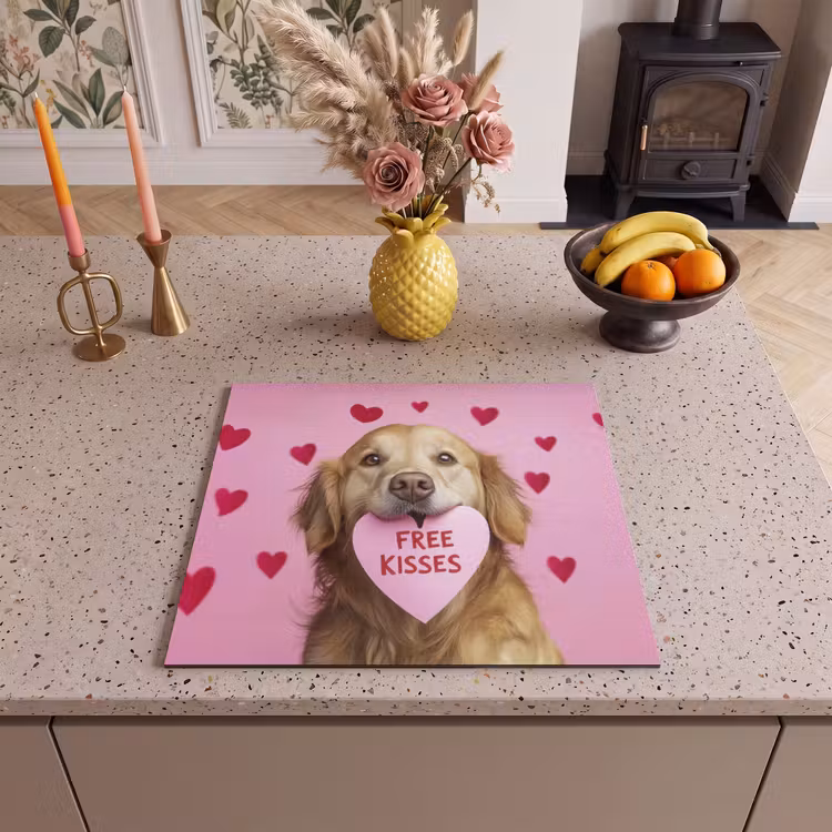 Protector de inducción - Perro - Beso- San Valentín - Corazones — 3