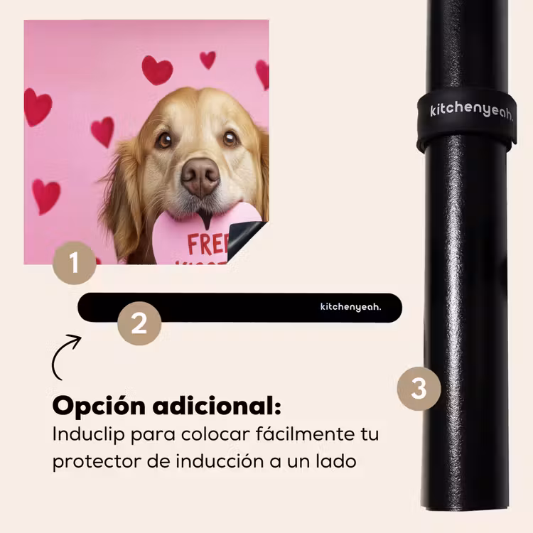 Protector de inducción - Perro - Beso- San Valentín - Corazones — 8