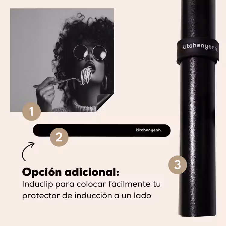 Protector de inducción - Mujer - Pasta - Negro - Blanco — 8