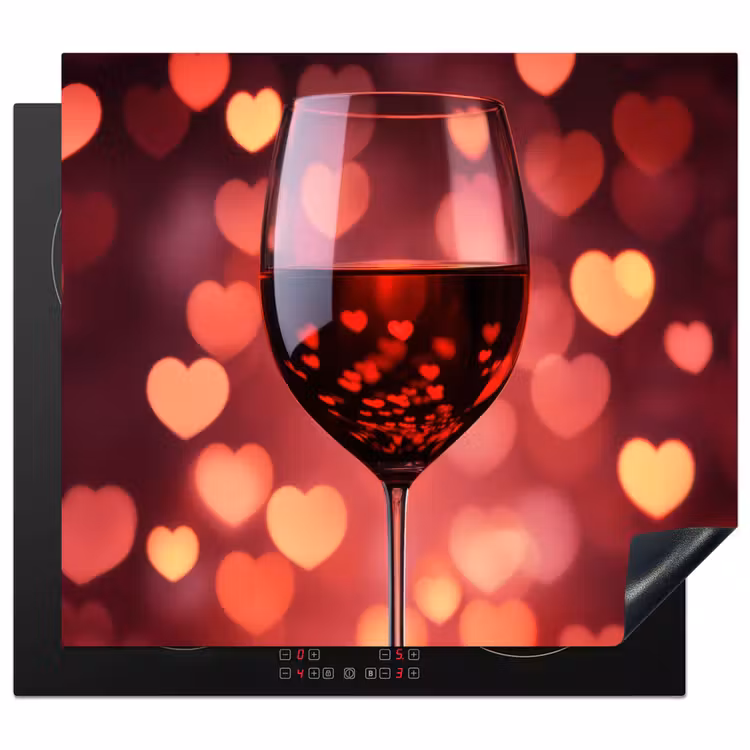 Protector de inducción - Tinto - Vino - Corazones — 1