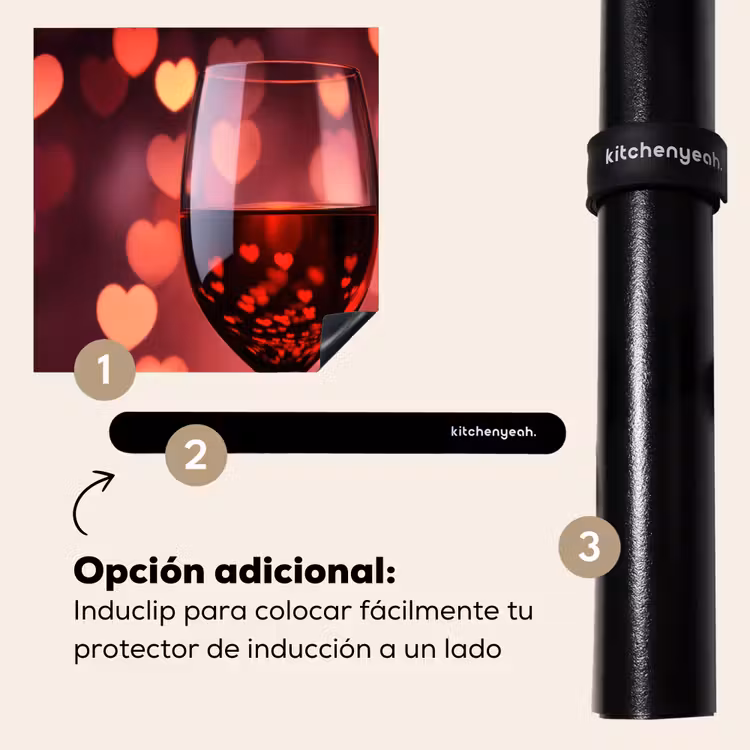 Protector de inducción - Tinto - Vino - Corazones — 8