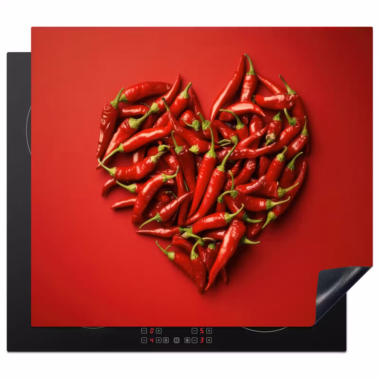 Protector de inducción - Pimientos - Rojos - Corazón — 1