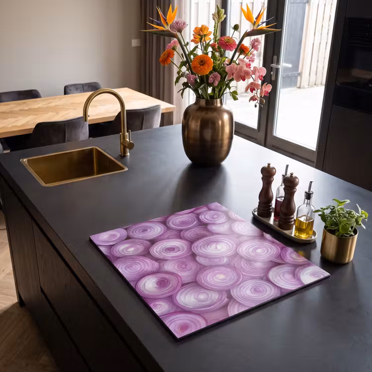 Protector de inducción - Morado - Cebollas - Primer plano — 2