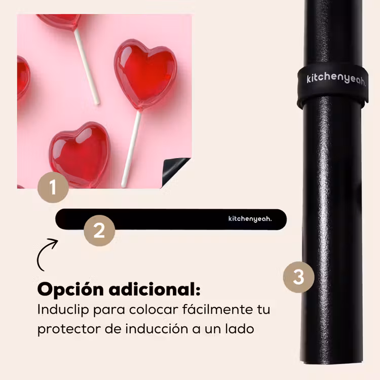 Protector de inducción - Piruletas - Corazones - Rosa — 8
