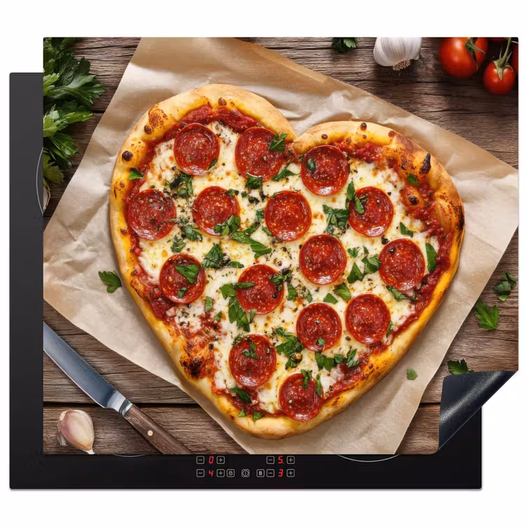 Protector de inducción - Pizza - Corazón - Pepperoni - Tomate — 1