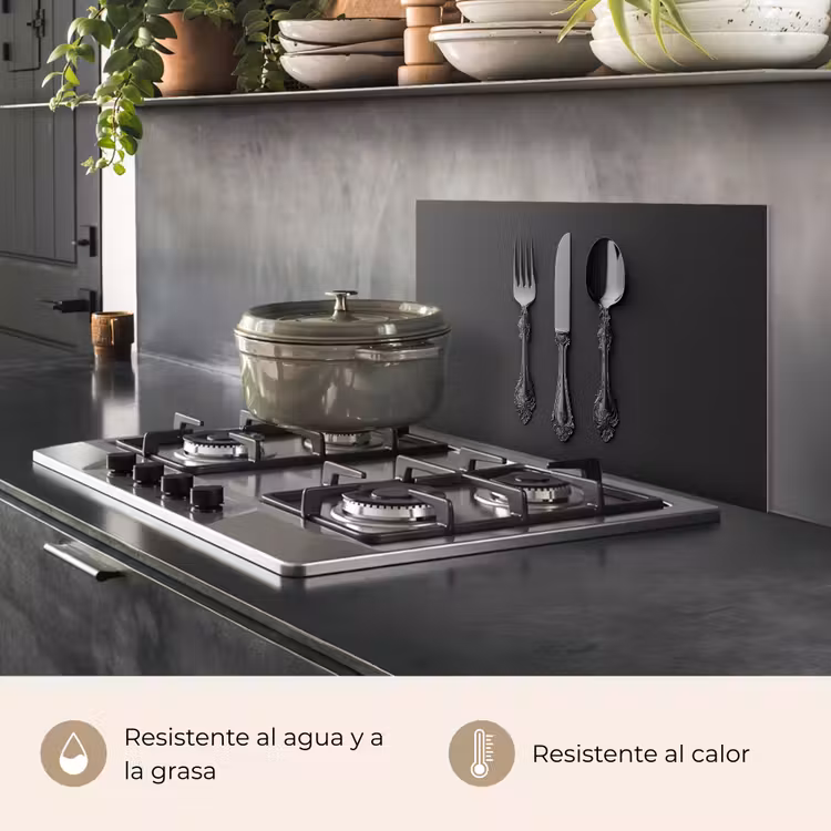 Salpicaderos de cocina - Cubiertos - Negro — 2
