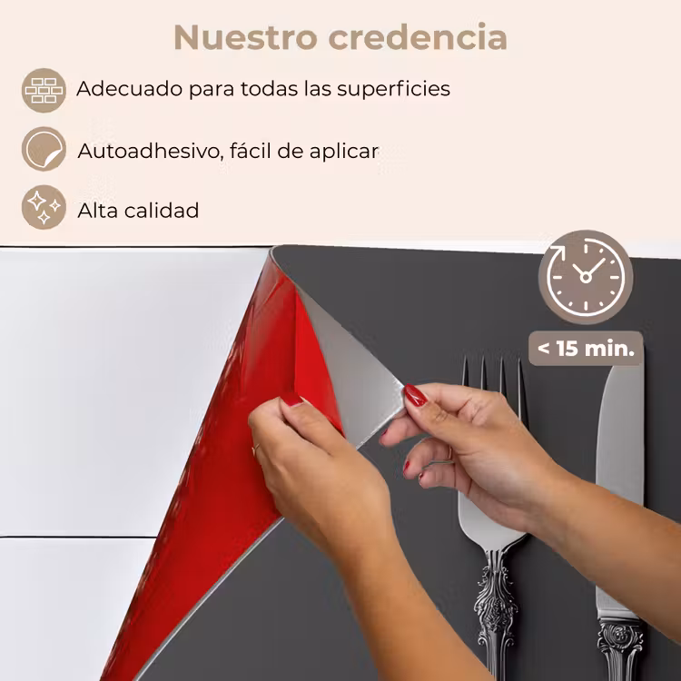 Salpicaderos de cocina - Cubiertos - Negro — 4