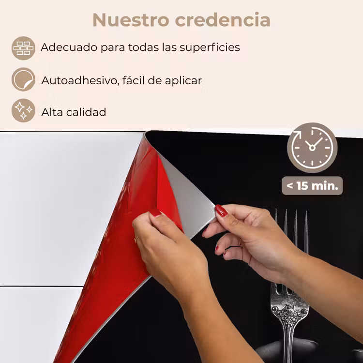 Salpicaderos de cocina - Cubiertos - Negro - Blanco — 4