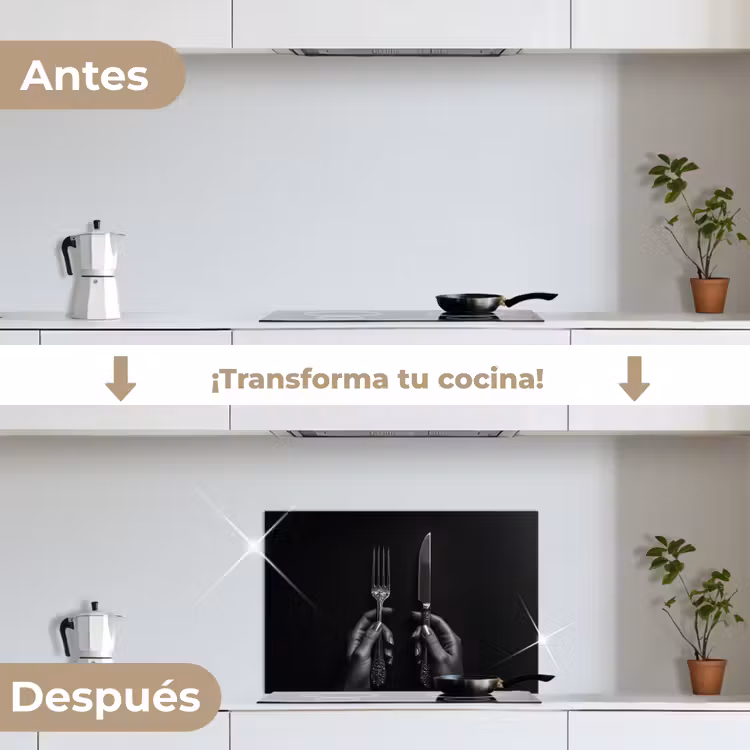 Salpicaderos de cocina - Cubiertos - Negro - Blanco — 7