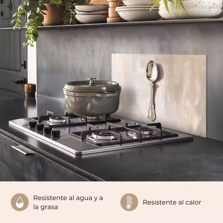 Salpicaderos de cocina - Cuchara - Pintura - Plata — 2