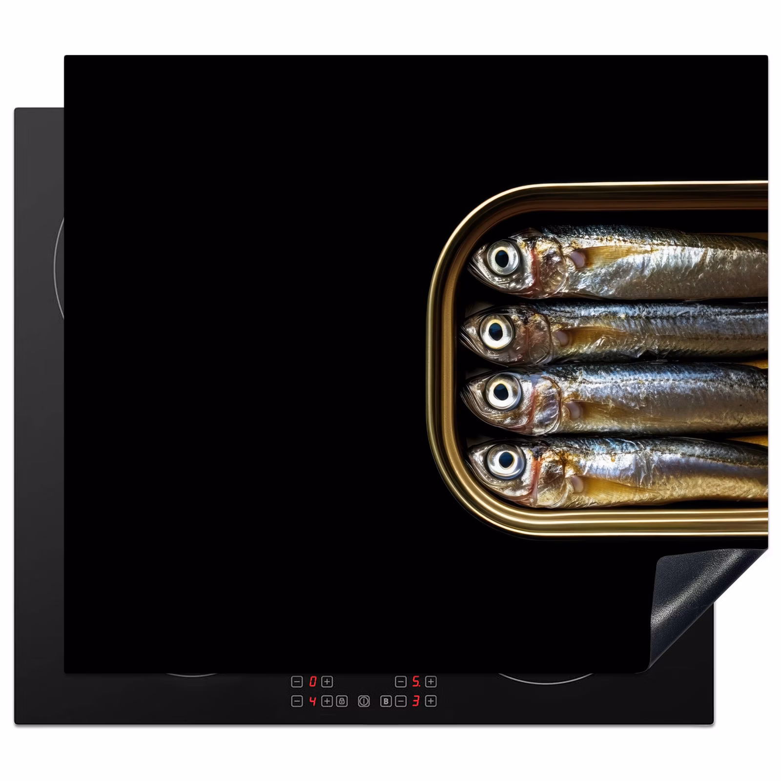 Protector de inducción - Sardinas - Lata - Negro - Pescado — 1