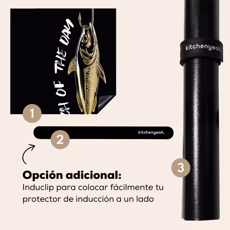 Protector de inducción - Pez - Negro - Oro - Texto — 8