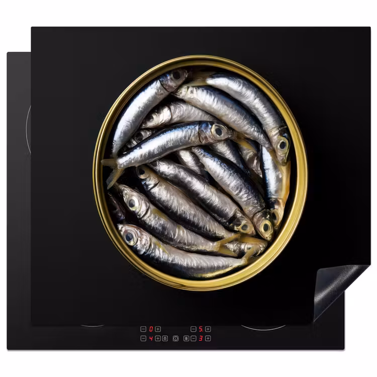 Protector de inducción - Sardinas - Pescado - Redondo - Negro — 1