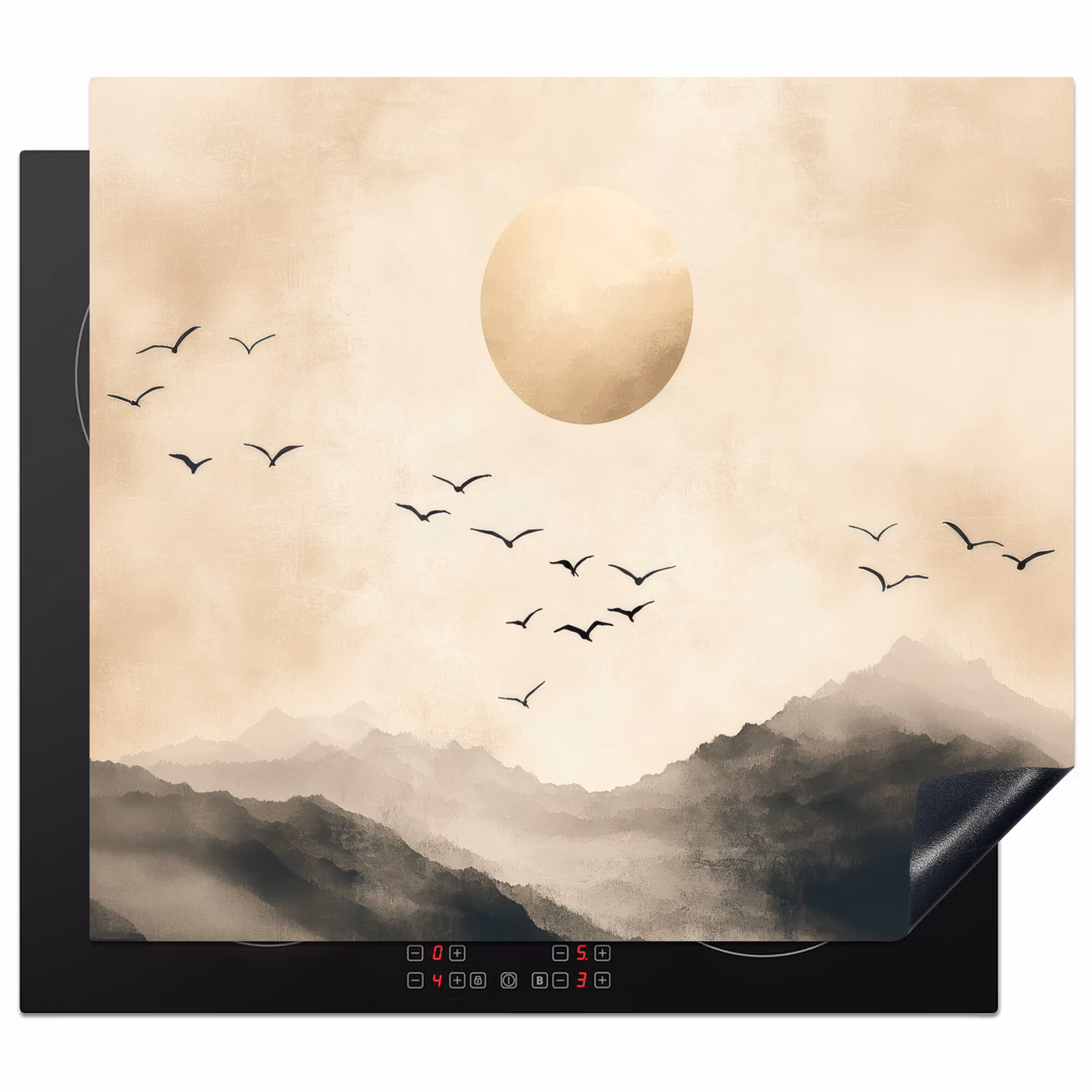 Protector de inducción - Paisaje - Japandi - pájaro — 1