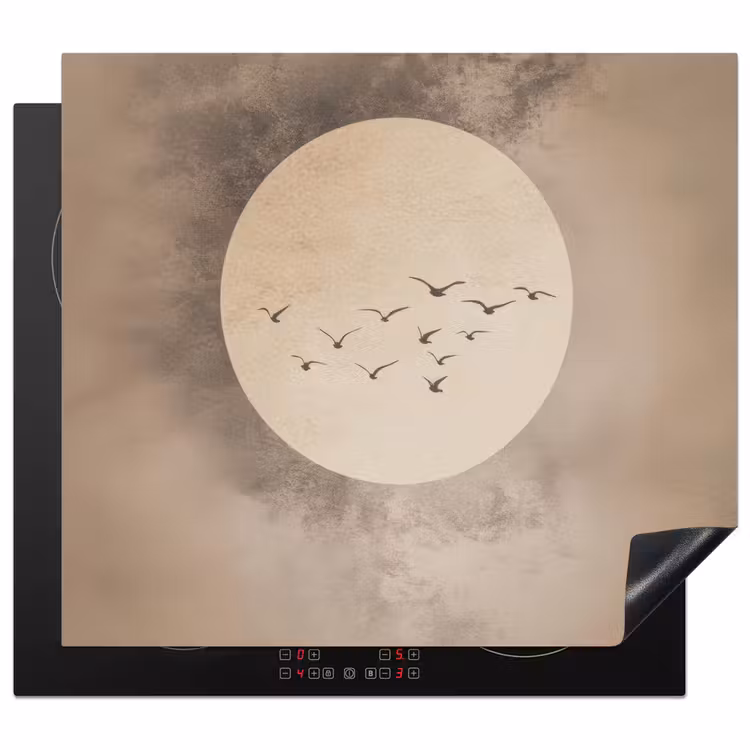 Protector de inducción - Pájaro - Beige - Japandi — 1
