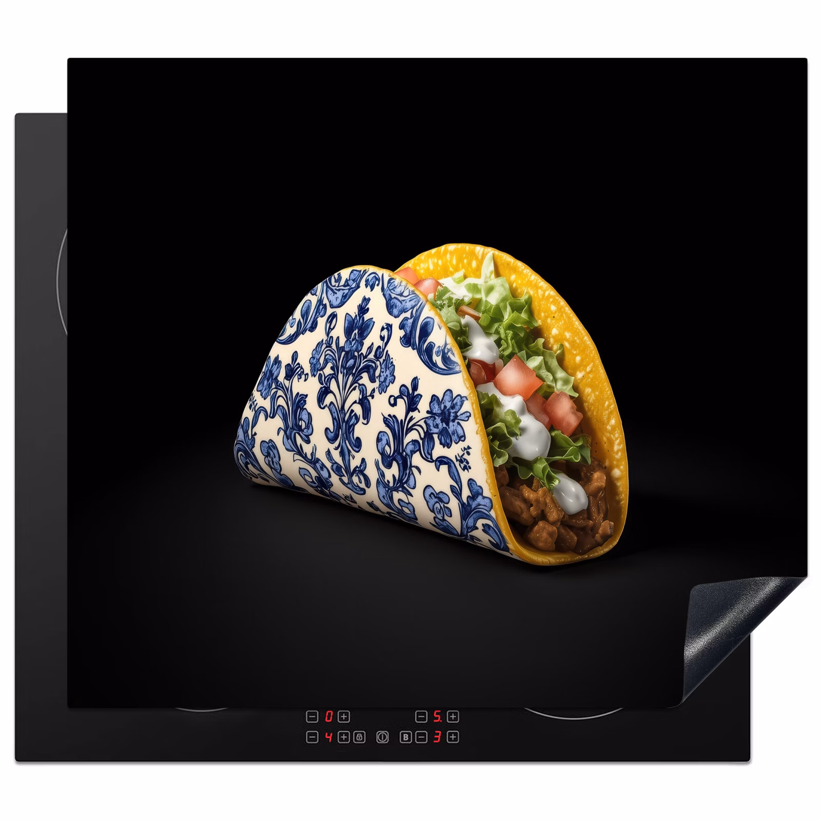 Protector de inducción - Taco - Carne - Insalata - Blu Delft - Motivo — 1