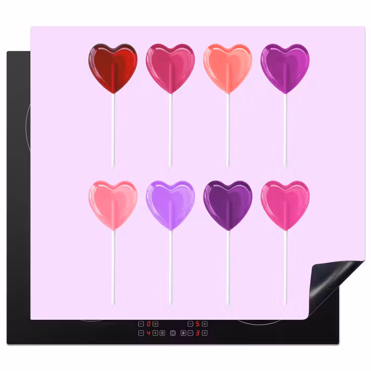 Protector de inducción - Piruleta - Corazón - Rosa - Caramelo — 1