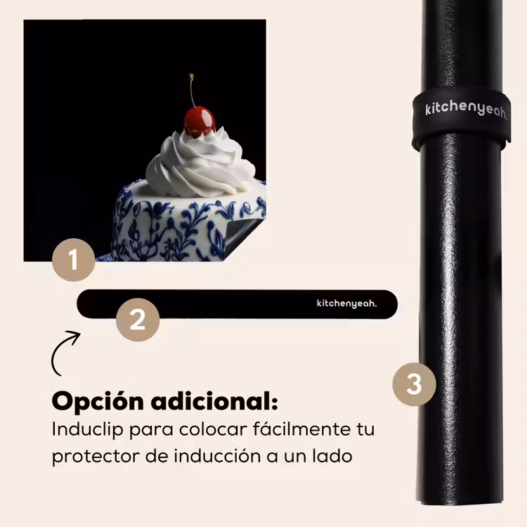 Protector de inducción - Torta - Panna montata - Ciliegia - Piatto - Blu Delft — 8