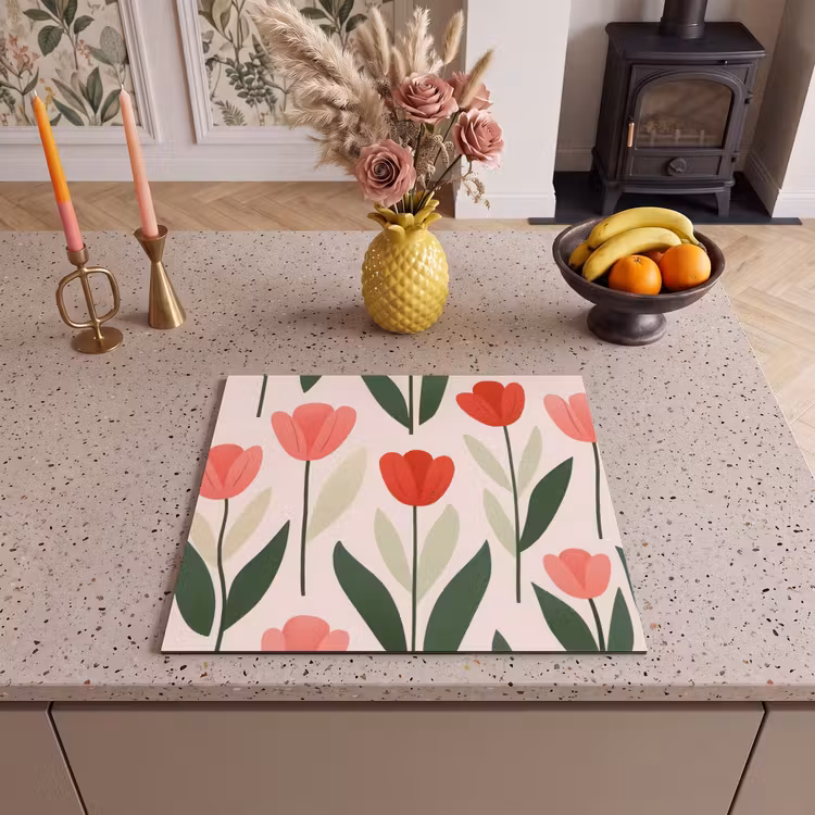 Protector de inducción - Tulipanes - Moderno - Rosa — 3