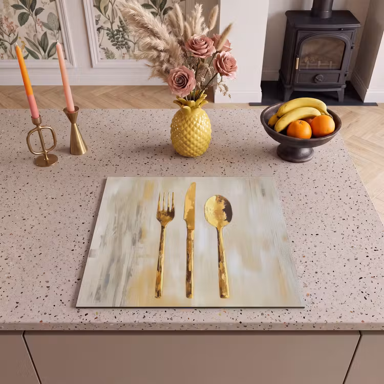 Protector de inducción - Pintura - Oro - Cubiertos — 3