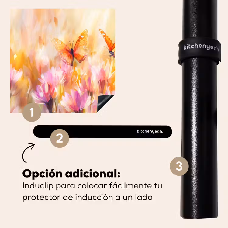 Protector de inducción - Mariposas - Naranja - Flores — 8