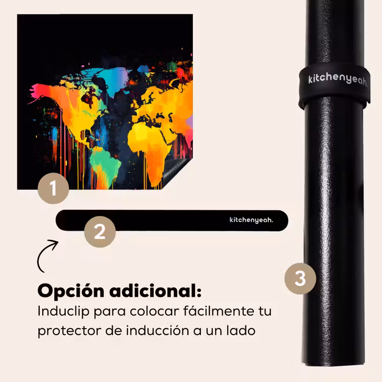 Protector de inducción - Mapamundi - Pintura - Colorido - Graffiti - Mundo — 8