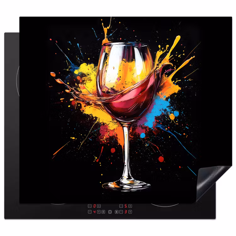 Protector de inducción - Vino - Copa - Graffiti - Bebida - Tinto - Pintura — 1