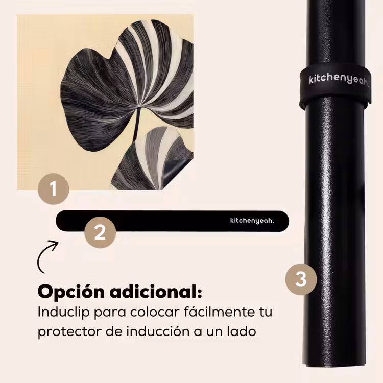 Protector de inducción - Negro - Hojas - Rayas - Minimalista — 8
