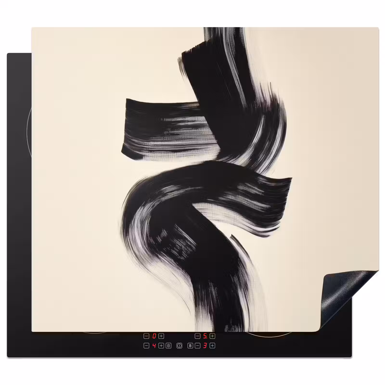 Protector de inducción - Rayas - Negro - Abstracto — 1