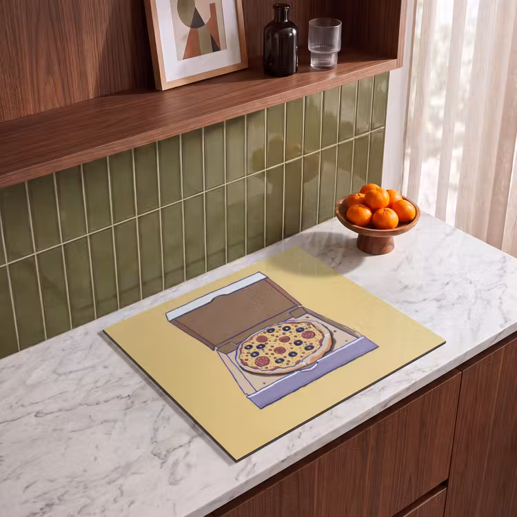 Protector de inducción - Pizza - Caja - Salami - Ilustración — 4