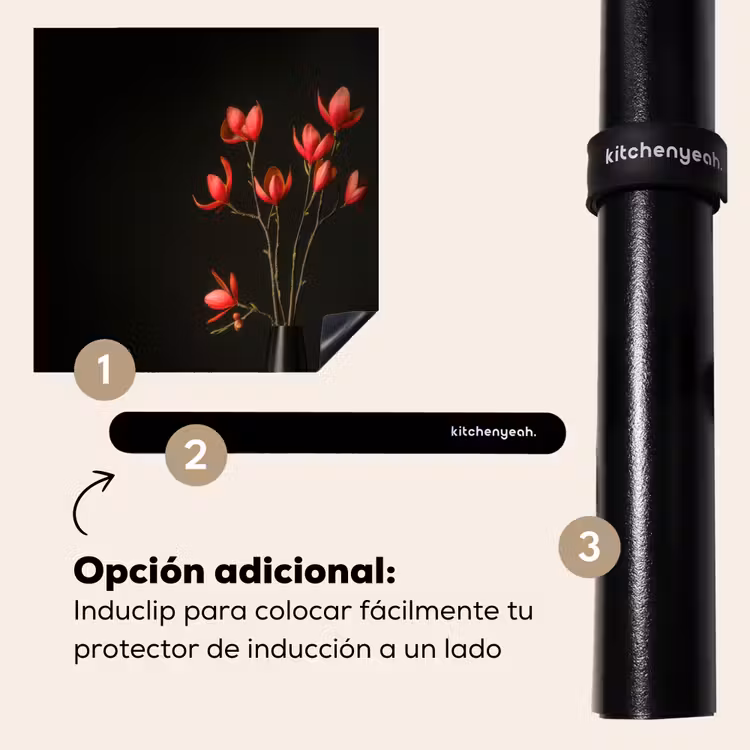 Protector de inducción - Rojo - Flores - Jarrón — 8