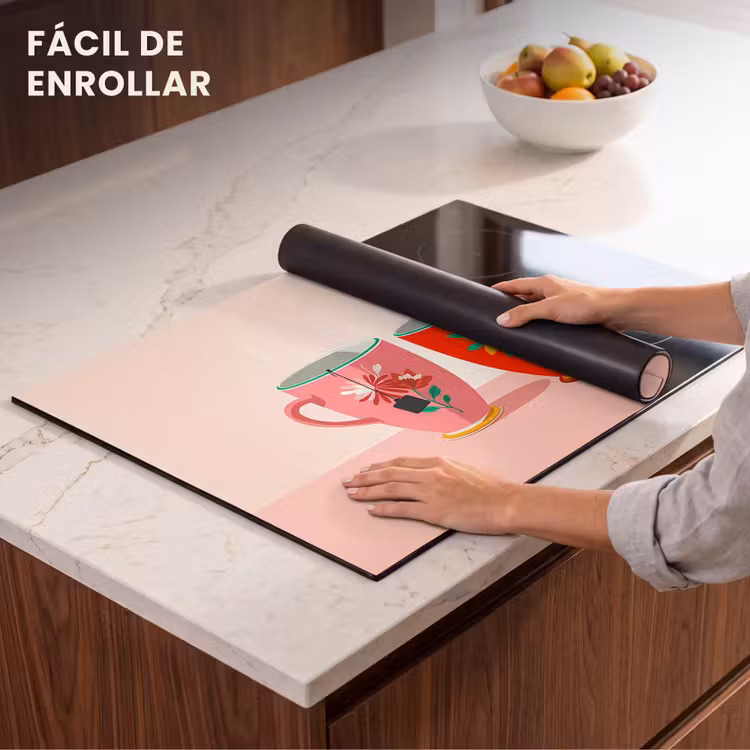 Protector de inducción - Tazas de té - Flores - Rosa - Bolsitas de té — 6