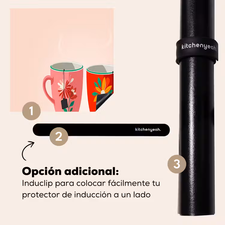 Protector de inducción - Tazas de té - Flores - Rosa - Bolsitas de té — 7