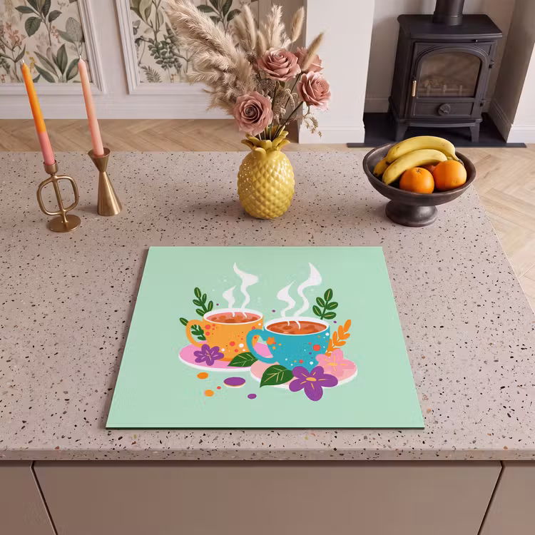 Protector de inducción - Té - Ilustración - Tazas - Flores — 3