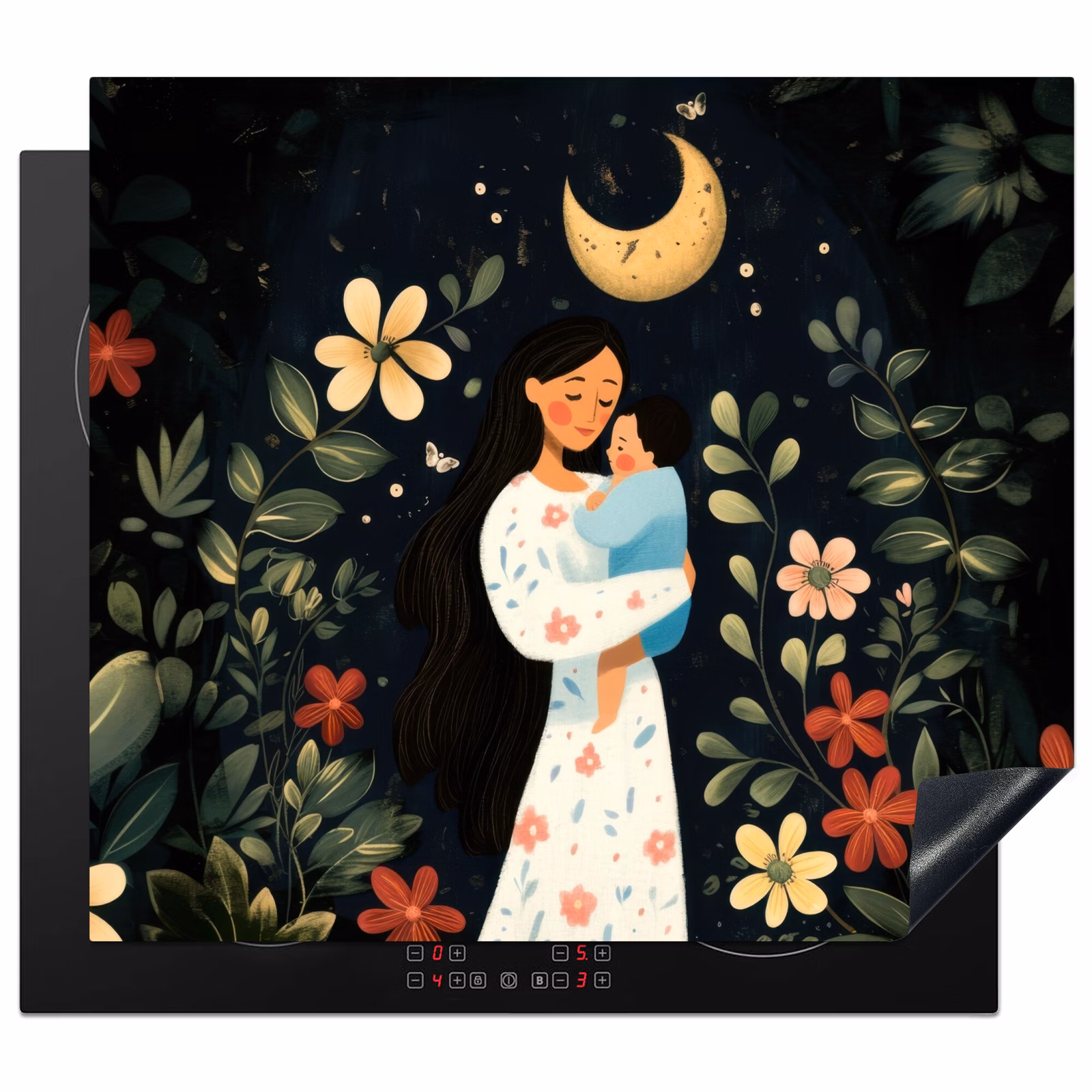 Protector de inducción - Madre - Niño - Colorido - Flores — 1