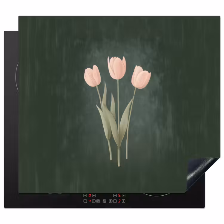 Protector de inducción - Tulipanes - Amor - Verde oscuro — 1
