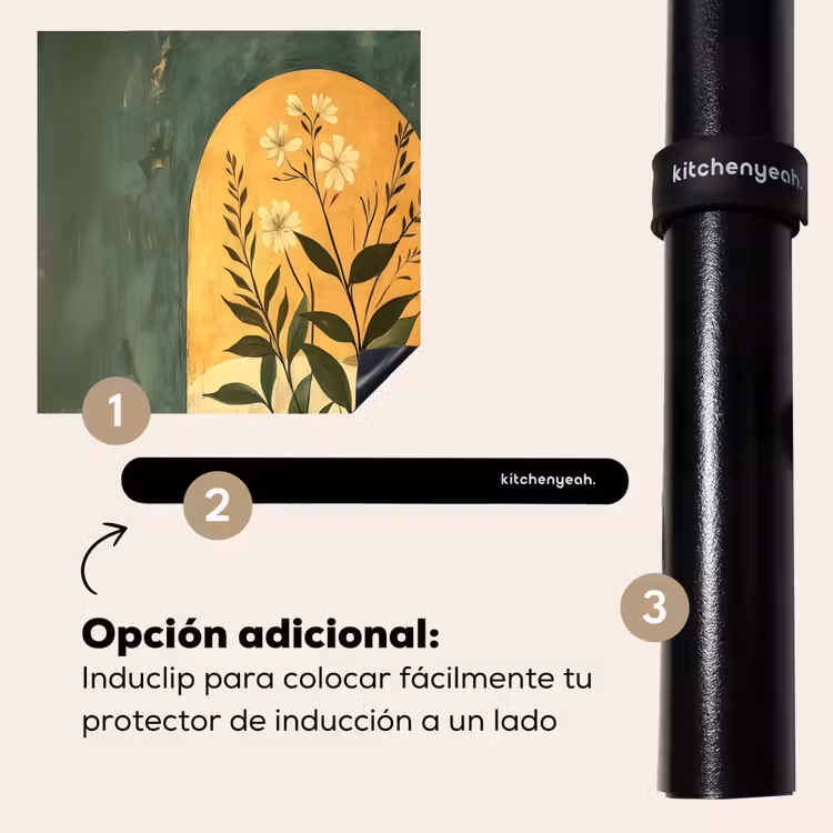 Protector de inducción - Planta - Flores - Blanco — 8